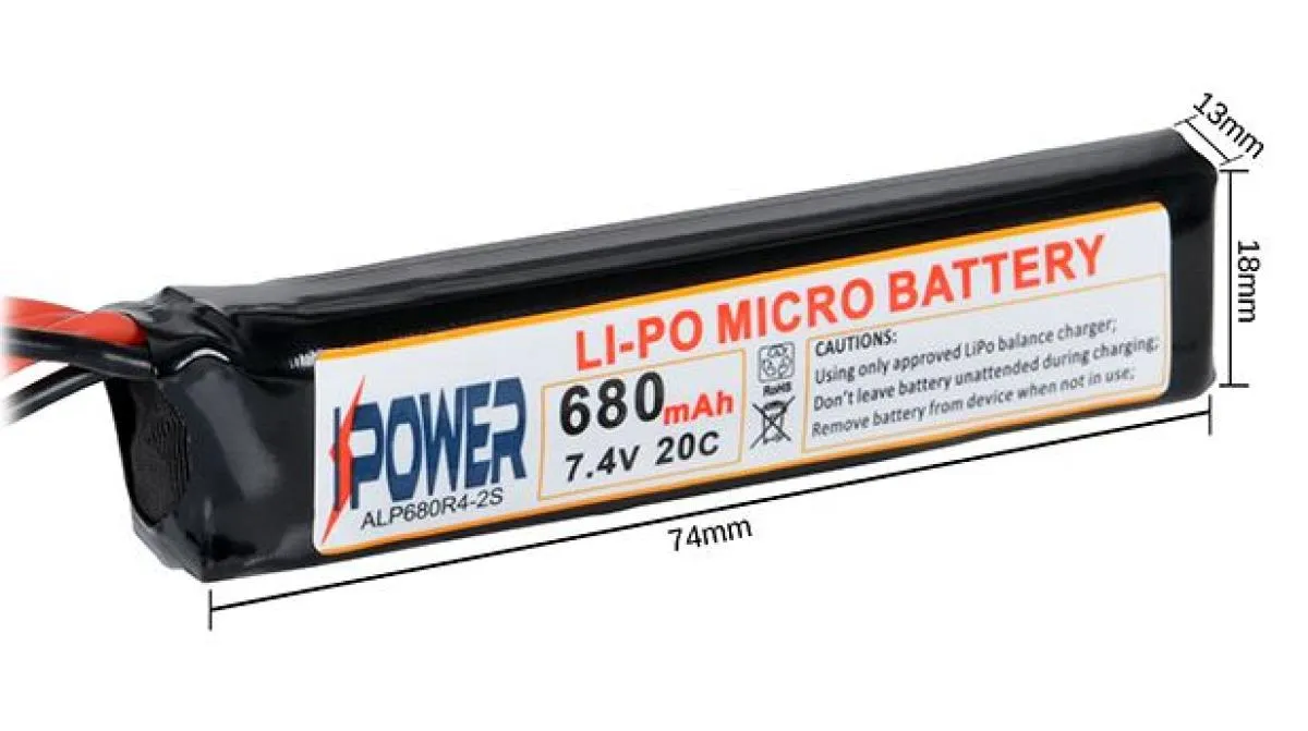 I-POWER AEP Li-PO Battery 7,4V 20C 680mAh Micro Deans Connector